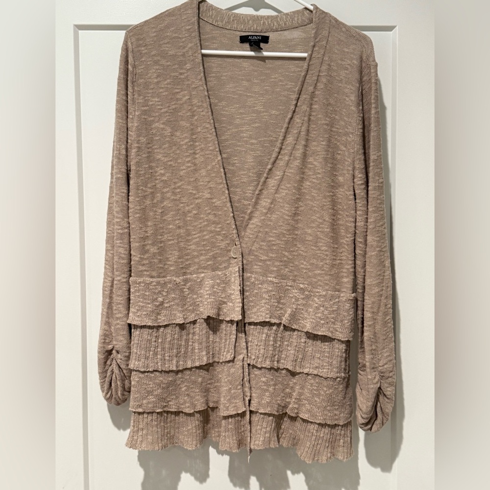 Alfani Layered Tan Cardigan